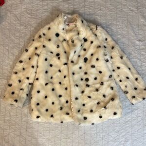 Girls CREWCUTS, size 12 cream and black polka dots